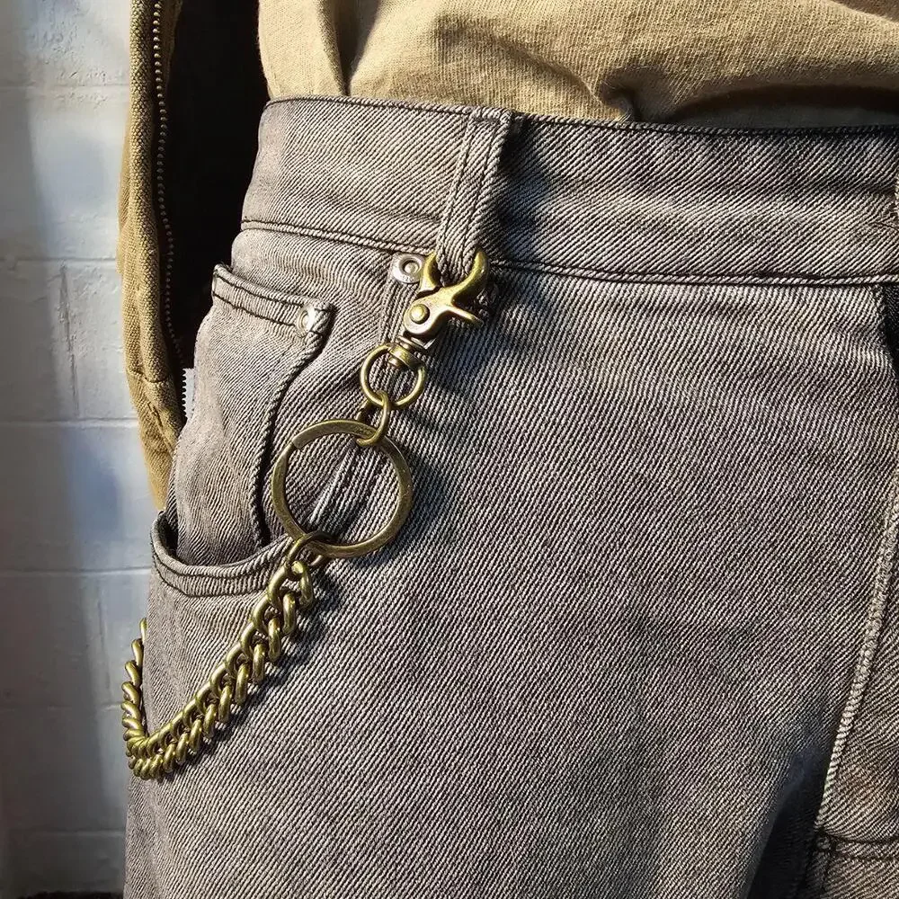 Wallet Chain y2k Curb Link Biker Antique Brass